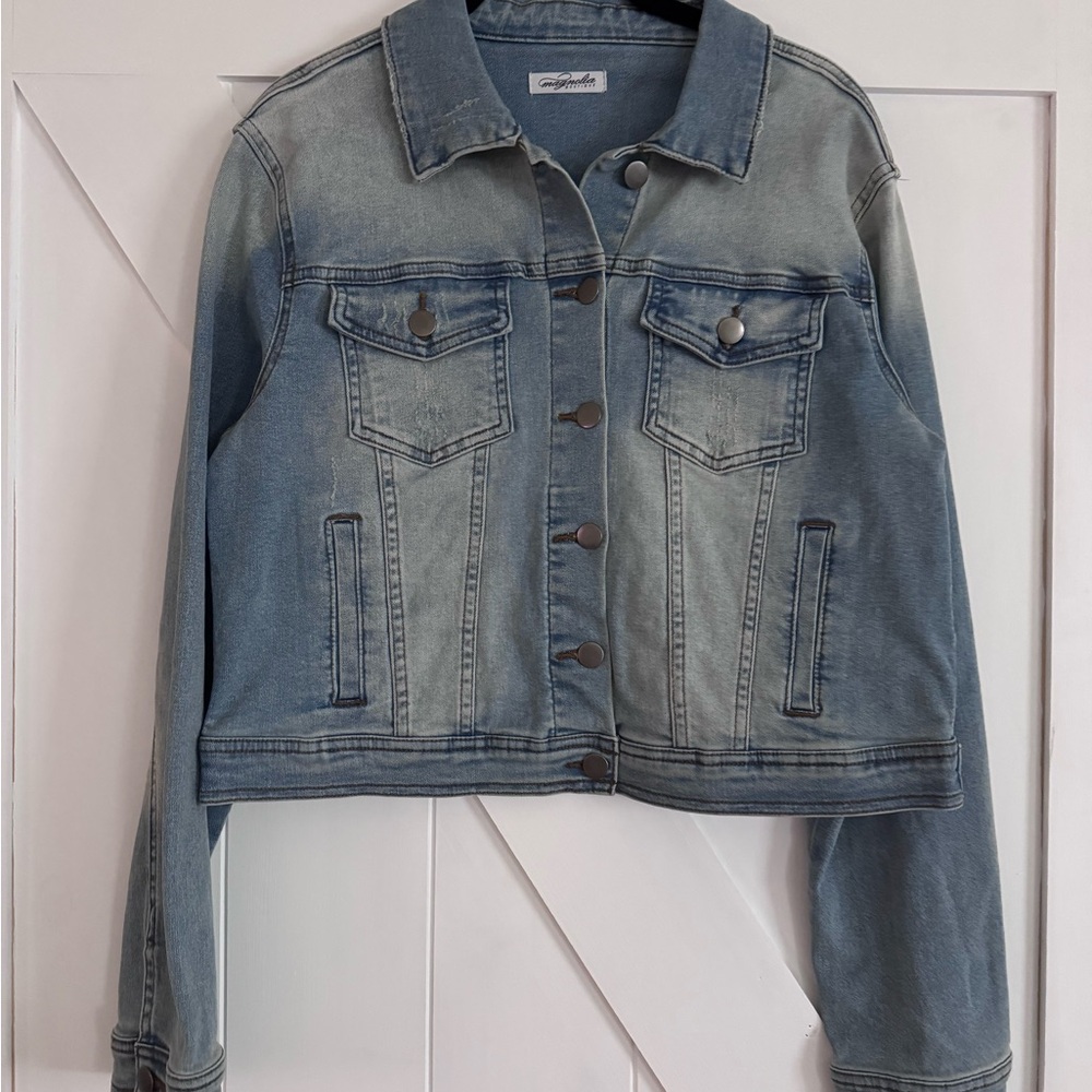 Magnolia Boutique Light Blue Washed Denim Jacket